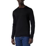 SELECTED HOMME BLACK Heren Slhtown Merino Coolmax Knit Crew B Noos Pullover, zwart, M