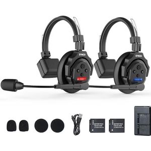 SYNCO Xtalk draadloze hoofdtelefoon Full Duplex X2, 2,4 G intercom-headset draadloze communicatie voor team ruisonderdrukking met 2 hoofdtelefoons