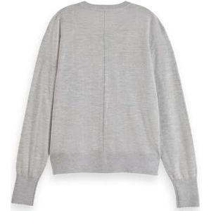 Scotch & Soda Dames Crew Neck Relaxed Cardigan Sweater, lichtgrijs gemêleerd 1161, S