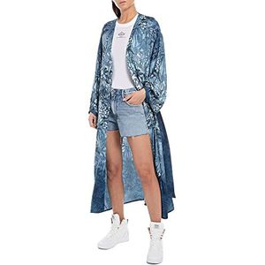 Replay Dames W9035 jurk, 010 blauw/lichtblauw, L/XL, 010 blauw/lichtblauw, L