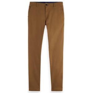 Scotch & Soda Seasonal Core - Mott Washed Cotton Blend Chino, Golden Brown 210, 28W x 32L