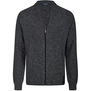 Daniel Hechter Heren Knit Jacket Zip gebreide jas, Carbon, S