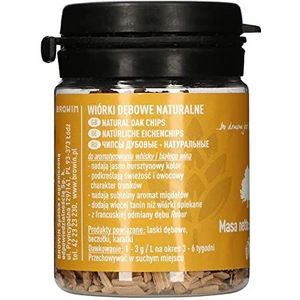 Browin 405010 eikenspaanders natuurlijk (ongeroostd) 20 g, fijne eikenstokjes voor de aromatisering van alcohol