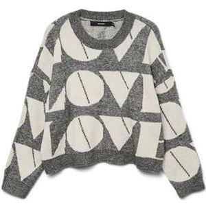 Vero Moda - Vmlove Ls O-neck Pullover - Medium Grey - Dames Trui