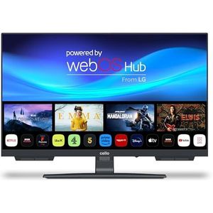 Cello C2424WSH 24"" inch SMART frameloze TV Drievoudige tuner DVB-C/-S2/-T2 Bluetooth ""WebOS by LG"". ""Pitch Perfect"" speaker Disney+ Netflix Made in Europe [2024]