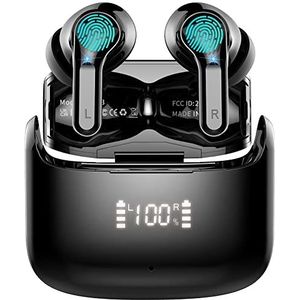 Bluetooth hoofdtelefoon, draadloze Bluetooth 5.3 in-ear hoofdtelefoon met 4 ENC-microfoon, nieuwe draadloze hoofdtelefoon, ruisonderdrukkende oordopjes met 40H Deep Bass, USB-C, IP7 waterdichte