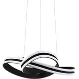 EGLO Corredera Led-hanglamp, 2 lichtpunten, modern, hanglamp van staal en kunststof, eettafellamp in zwart, wit, woonkamerlamp, hangend, warmwit