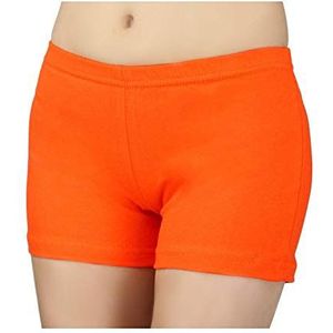Dames shorts hotpants korte broek sport shorts katoen zomershorts fitness shorts kleurrijk, oranje, 44/46 NL