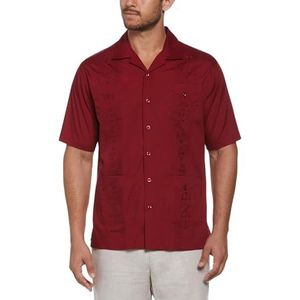Cubavera Men's Big and Tall Four-Pocket Mini Pintuck Embroidered Authentic Guayabera Shirt, Short Sleeve Button Down, Breathable Fabric, Biking Red, XX-Large