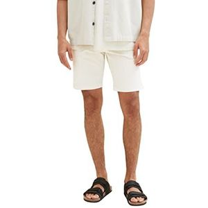 TOM TAILOR Slim chino bermuda shorts voor heren met stretch, 13808, crème, 28