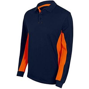 Velilla 105514 61/16 - A.NAVY/NARANJA L - poloshirt met lange mouwen, marineblauw, maat L