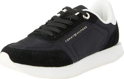 Tommy Hilfiger Women's Essential Runner Sneaker, zwart, 5 UK, Zwart, 38 EU