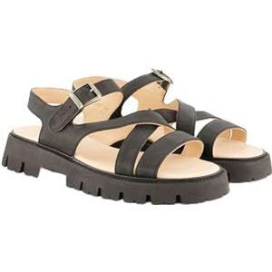 Ulla Popken Dames grote maten grote maten plus size trekkingsandalen, profielzool, breedte H 826439, zwart, 39 EU Breed