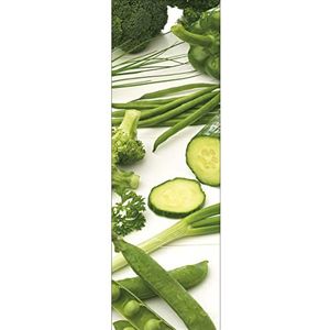 PLAGE KITCHEN stickers voor keukens en koelkast-groene groente-180 x 59,5 cm, vinyl, kleurrijk, 180 x 0,1 x 59,5 cm
