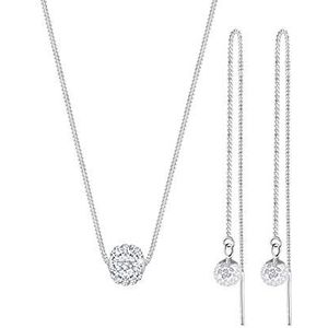 Elli Sieradenset dames collier hanger met kristallen in 925 sterling zilver, 450, materiaal, kristal