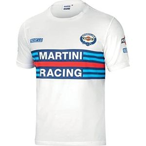 Sparco Martini-R T-shirt, marineblauw, uniseks, volwassenen, 42/50 EU, Wit, 42/50 EU