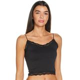 ONLY Onlvicky Lace Seamless Cropped Noos Top voor dames, zwart, M/L