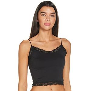 ONLY Onlvicky Lace Seamless Cropped Noos Top voor dames, zwart, M/L