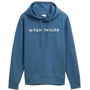 TOM TAILOR - Sweatshirt - Blauw - Capuchon met Trekkoord - Lange Mouw