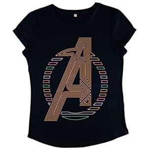 Marvel Classic - Neon Avengers Icon Women's Rolled-sleeve Navy blue S