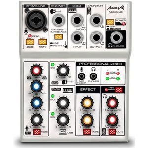 Audibax MG04 Go Sound-mengpaneel - 4-kanaals audio mixer - USB 2.0 audio-interface - microfooningang - 48 V Phantom Power voeding