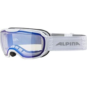ALPINA Unisex - Volwassenen, PHEOS S V Skibrille, white/blue, One Size