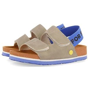 Courgis - Sandalen - Grijs - Leder - Biologische Stijl - Verstelbare Voetsluiting