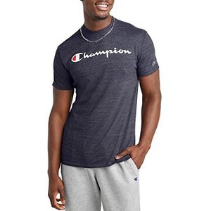 Champion, Powerblend, lichte ronde hals, comfortabel T-shirt voor heren, Blauw, S