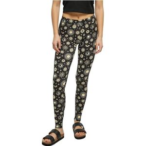 Urban Classics Ladies Soft AOP Leggings, dameslegging, verkrijgbaar in veel verschillende kleuren, maten XS - 5XL, Blacksun, XXL