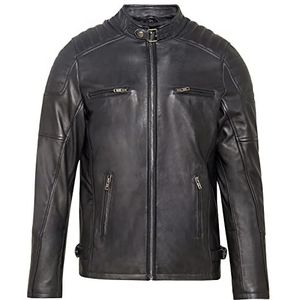 URBAN 5884 Ralf herenjas, jas van echt schapenleer, zacht en duurzaam, Zwart, XXL