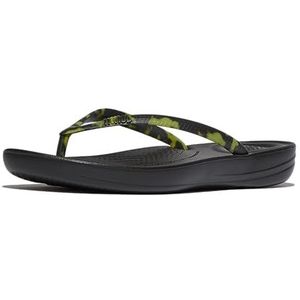 Fitflop Iq-teenslippers luipaard voor dames, Citroengras Mix, 36 EU