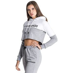 Gianni Kavanagh Grey Block Cropped Hoodie Sweatshirt voor dames, Grijs, XL