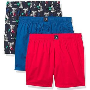 Nautica Boxershorts voor heren, Windsurf Blauw/Nautica Rood/Zeil Blauw Print, XL