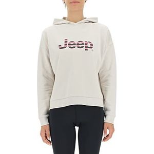 Jeep O102609-J863 J Cropped sweatshirt met capuchon gestreepte print J22W dames Light Graystone XL