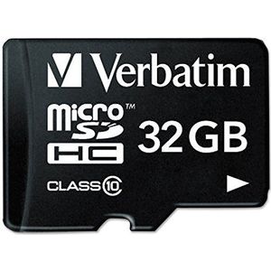 Verbatim Premium microSDHC - 32 GB geheugenkaart, incl. Adapter, klasse 10, leessnelheid tot 90 MB/s, zwart