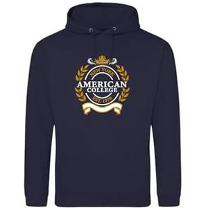 AMERICAN COLLEGE USA Sweatshirt met print, warme kleding, uniseks, kinderen, jongens en meisjes, casual, model ACSCW5, marineblauw, 12 jaar, Blauw, 12 ans
