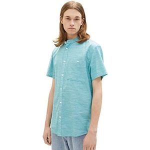 TOM TAILOR Denim Heren 1036242 hemd, 31867-Turquoise Chambray, S, 31867 - Turquoise Chambray, S