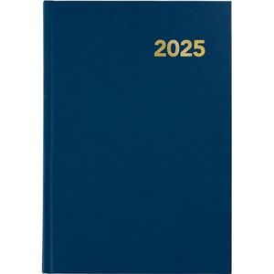 Grafoplás Kalender 2025, dag per pagina 2025, blauw, 14,5 x 21 cm, Spaans, hardcover en leespunt, 288 pagina's, wit papier, 70 g, FSC-gecertificeerd, inclusief planning en kalender voor 3 jaar