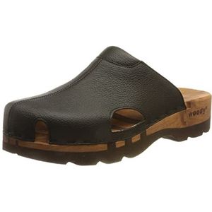 Woody Heren Lissabon houten schoen, zwart, 46 EU