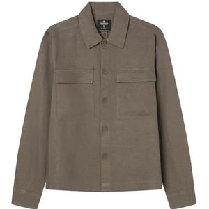 SPRINGFIELD Overshirt Linen Bruin Herenhemd, Bruin, taupe, S