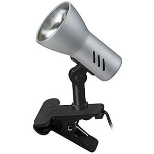 Briloner Leuchten - Klemlamp draai- en zwenkbaar, klemlamp met snoerschakelaar, titaniumkleurig, 40 W