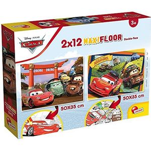 Lisciani Giochi - Disney puzzel Supermaxi 2 x 12 auto's puzzel voor kinderen, 86559