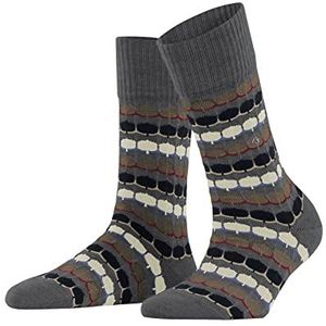 Burlington Joy scheerwol voor dames, ademend, warm halfhoog met patroon, 1 paar sokken, grijs (donkergrijs 3070), 36-41