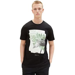 TOM TAILOR Denim Uomini T-shirt 1035599, 29999 - Black, XXL