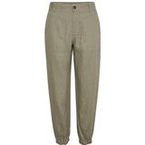 Part Two Casual broek voor dames, middelhoge taille, taps toelopende banden, elastische manchetten, Vetiver, 36