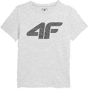 4F JUNIOR T-shirt voor jongens, COLD LIGHT GREY MELANGE, 140 cm