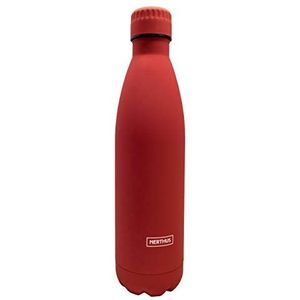 Nerthus FIH 611 Dubbelwandige koude en warme thermosfles, rood, van 18/8 roestvrij staal, BPA-vrij, luchtdicht deksel, 750 ml