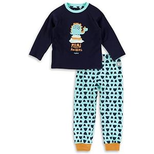 Sigikid Mini-pyjama voor jongens van biologisch katoen, donkerblauw/turquoise, maat