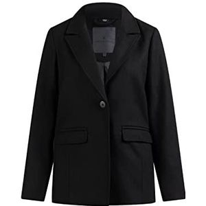 baradello Dames lange blazer van wolmix 31023822-BA01, zwart, XS, zwart, XS