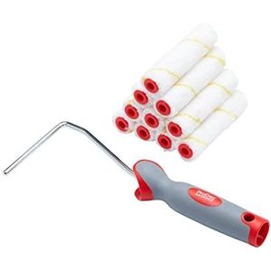 ProDec Advance 11-delige 4 inch Microvezel Mini Verfrollers & Frame voor een gladde afwerking met Emulsie, Glans, Satijn, Vernis, Houtbeits op Binnenmuren, Plafonds, Hout, Metaal, 4